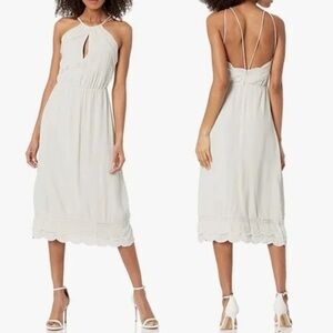 Elliatt • Revolve • Elation Taupe Halter Backless Midi Dress